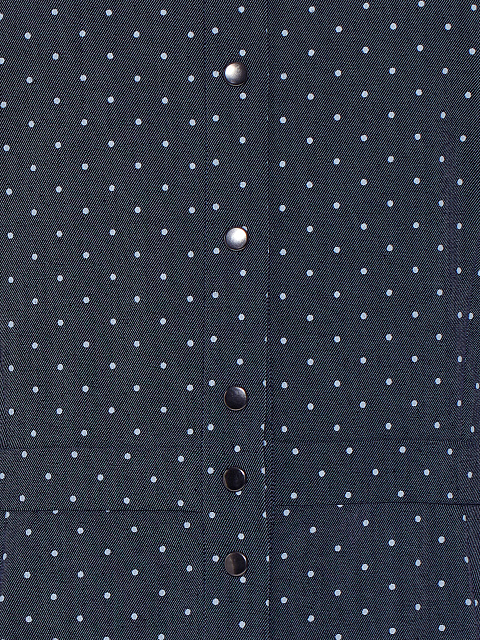 Navy Blue Polka Dot Printed Midi Dress, 3