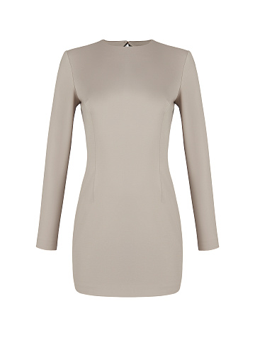 Grey Fringed Mini Dress, 1