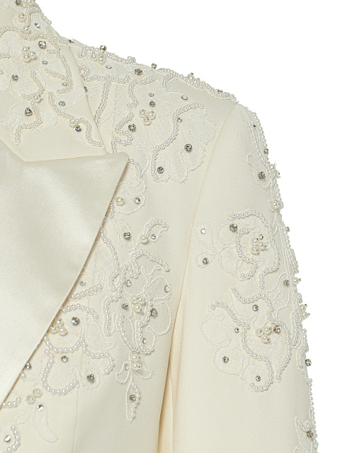 Pearls & Lace Embellished Pant Suit, 9