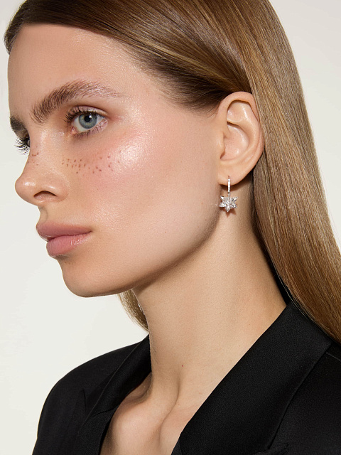 White gold hoops with Rose Cut diamonds, 3