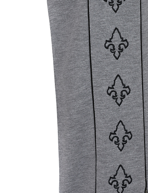 Grey Lily Embroidered Jersey Suit, 5