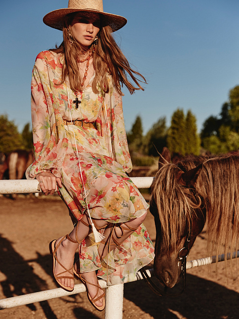Brown Suede Gladiator Sandals, 5