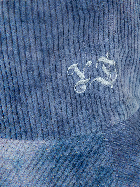 Blue Tie-dye & Light Blue Embroidery Corduroy Bucket Hat, 3