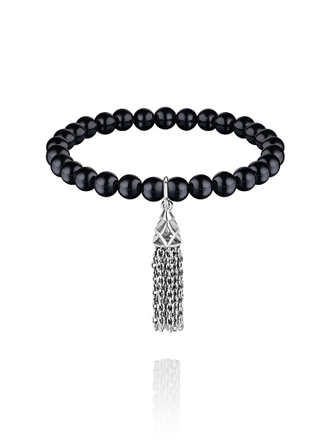 Agate & Silver Tassel Bracelet, 1