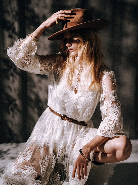 White Lace Midi Dress, 9