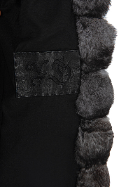 Black & Grey Chinchilla Fur Jacket, 4