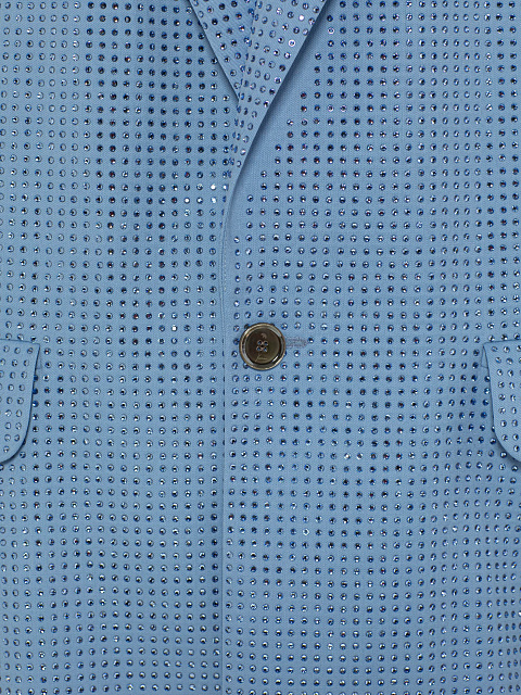 Blue Suiting Jacket With Crystals, 3 Blue Suiting Jacket With Crystals, 3