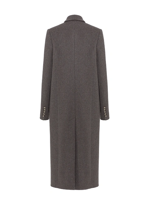Gray Melange Cashmere Coat, 2
