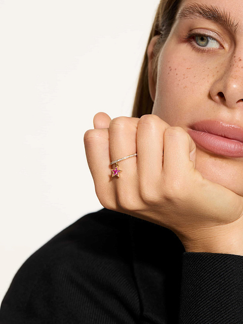 Gold, Diamonds & Ruby Star Ring, 2