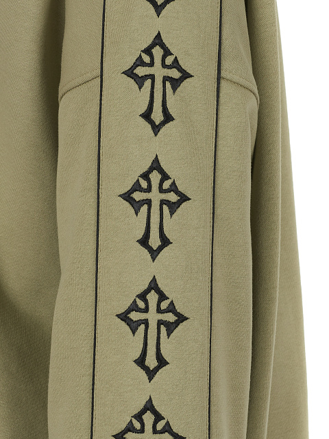 Olive Green Cross Embroidered Jersey Suit, 5 Olive Green Cross Embroidered Jersey Suit, 5