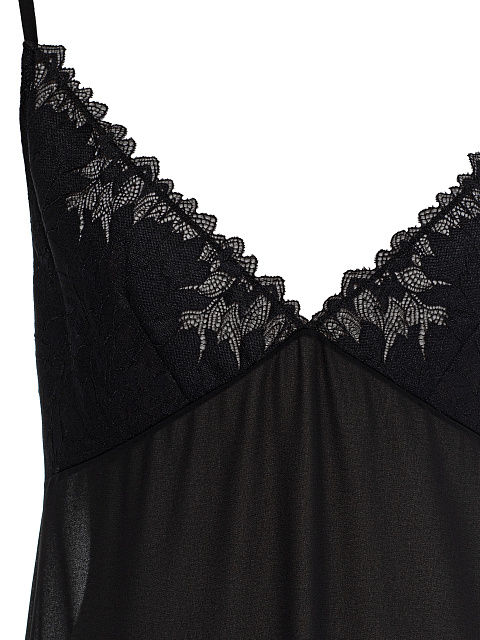 Black chiffon slip dress, 4