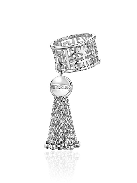 White gold tassel ring, 1