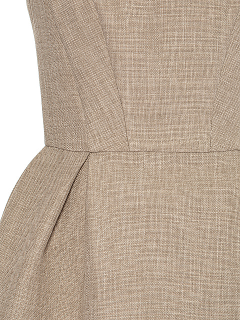 Beige Cotton Mini Dress, 4