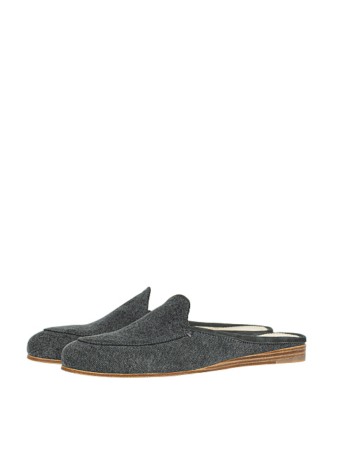 Grey Denim Mules, 1