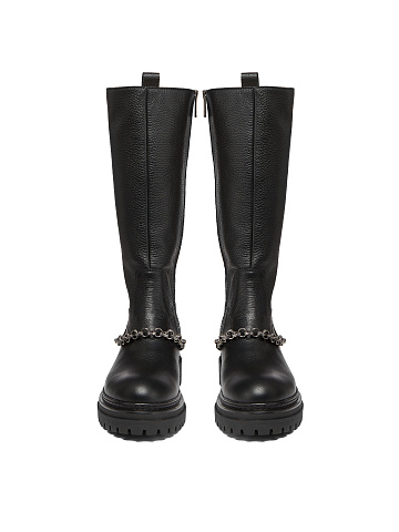 Blue Leather Studded Boots, 2