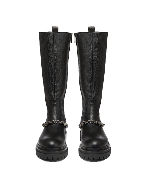 Blue Leather Studded Boots, 2