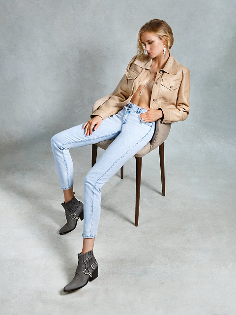 Grey Nubuck Ankle Boots, 5