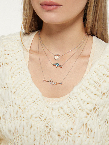 White Gold & Rock Crystal "H" Pendant, 2