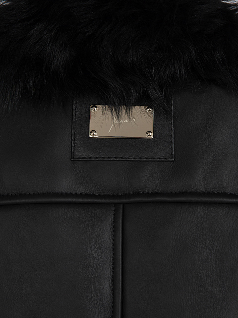 Black Shearling Vest, 4