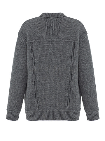 Gray Knitted Wool Jacket, 2