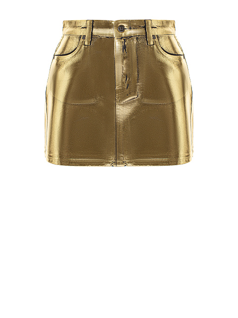 Golden Plated Denim Mini Skirt, 1 Golden Plated Denim Mini Skirt, 1