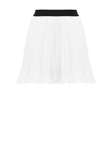White Pleated Mini Skirt, 1