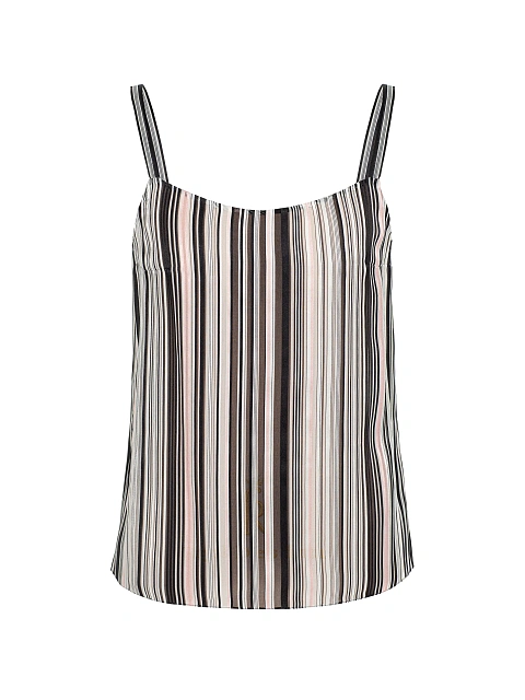Brown Striped Chiffon Top, 1