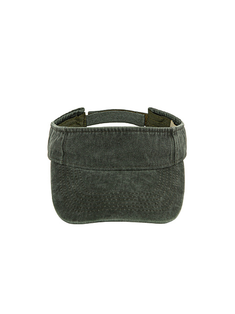 Green Embroidered Denim Visor, 2