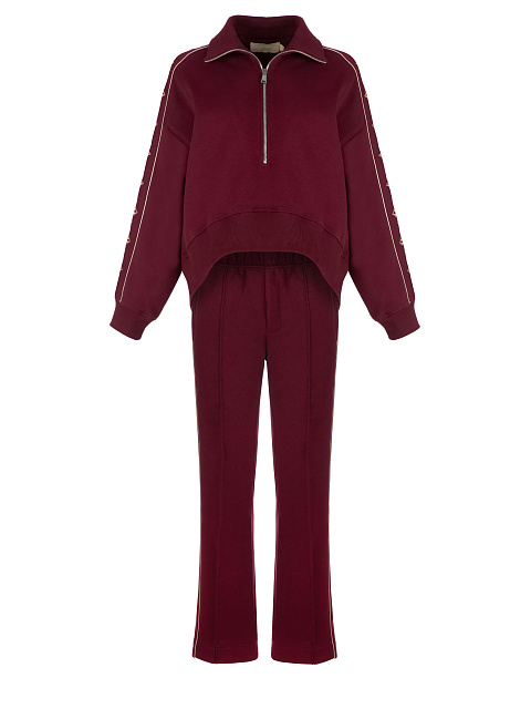 Bordeaux Cross Embroidered Jersey Suit, 1 Bordeaux Cross Embroidered Jersey Suit, 1