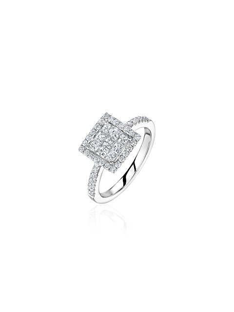 Ring with princess-cut diamonds, 1 Ring with princess-cut diamonds, 1