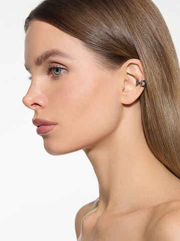 Cuff of blackened gold with black diamonds, 2