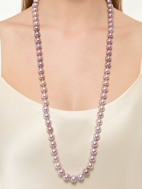 Lavender pearl necklace, 3