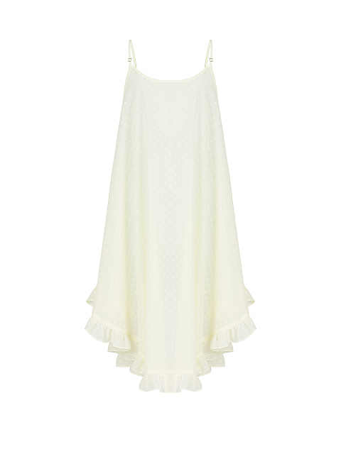 Pale Yellow Polka-Dot Chiffon Girl's Sundress, 1