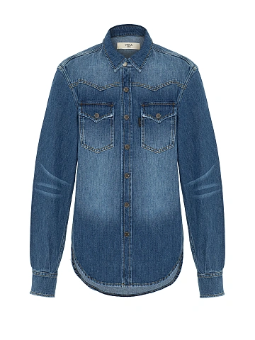 Blue Washed Denim Shirt, 1