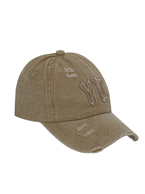 Beige Denim & Suede "YD" Cap, 1 Beige Denim & Suede "YD" Cap, 1