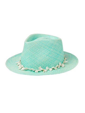 Mint Natural Straw Hat With Pearls, 1
