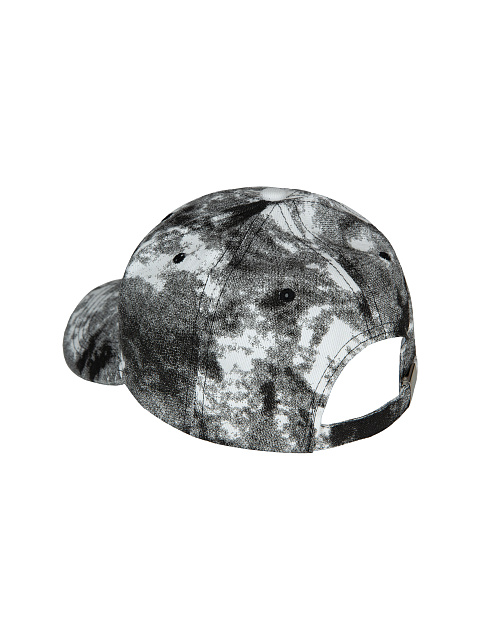 Black & White Tie-dye Cap With White Embroidery, 3