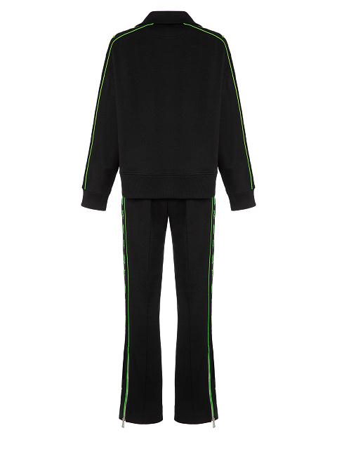 Black & Neon Green YD Embroidered Jersey Suit, 2