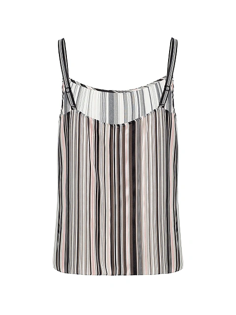 Brown Striped Chiffon Top, 2