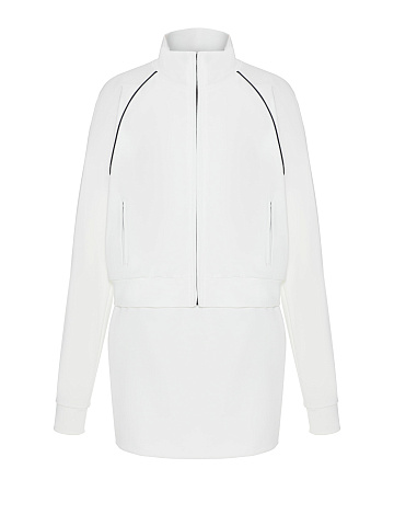 White Tracksuit Of Sweatshirt And Mini Skirt, 1