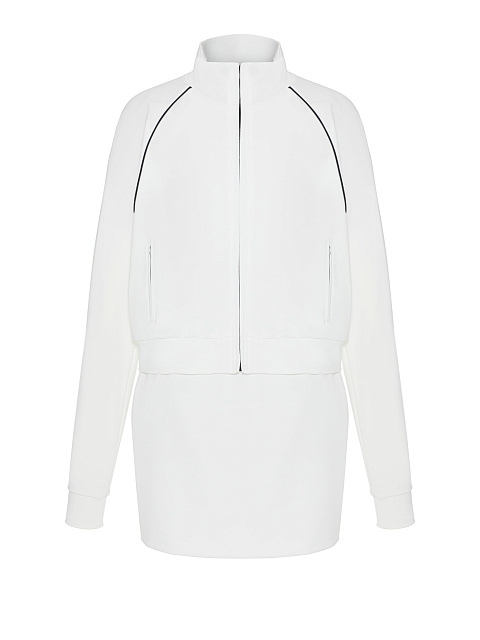 White Tracksuit Of Sweatshirt And Mini Skirt, 1