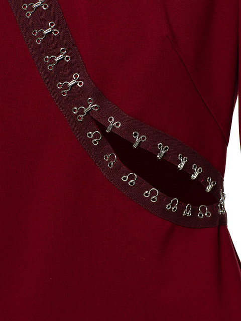 Burgundy Mini Dress With Slits, 3