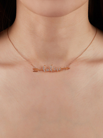 Rose Gold & Diamonds "Believe" Necklace, 2
