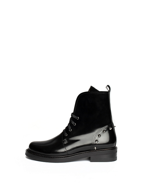 Black Patent Leather Spike Boots, 2