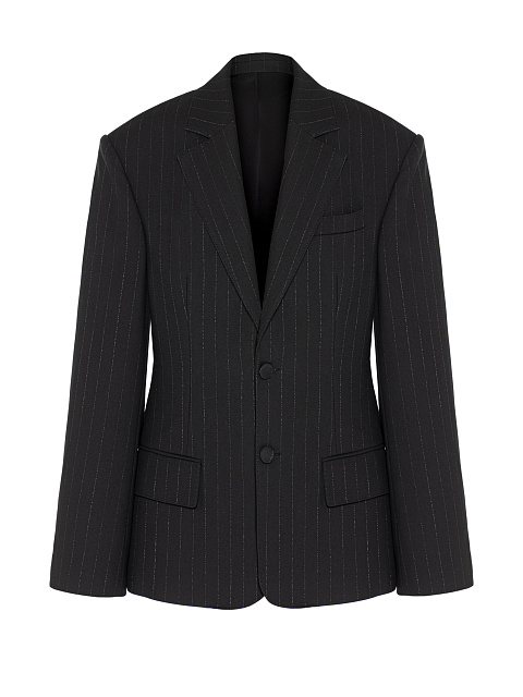 Black pinstripe blazer, 1