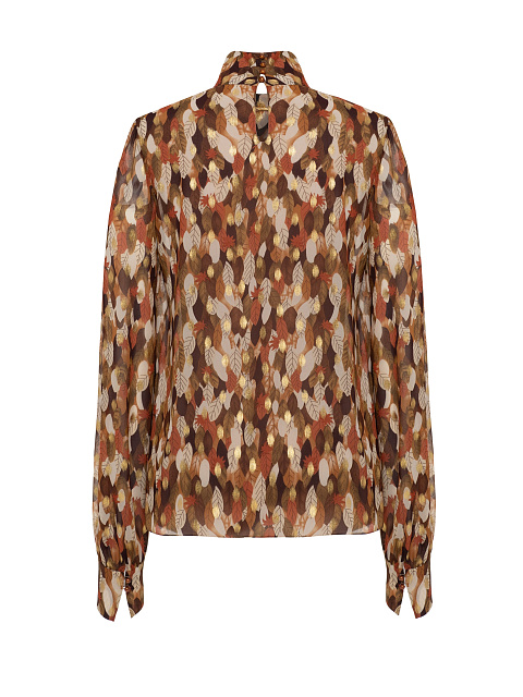 Brown Silk Draped Blouse, 2 Brown Silk Draped Blouse, 2