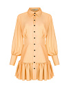 Персиковое платье-рубашка из хлопка