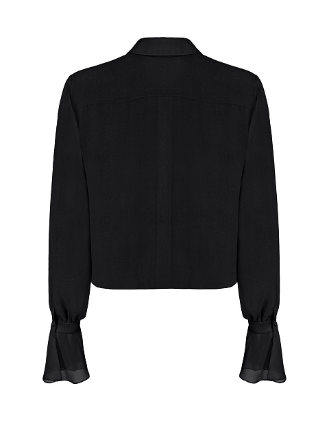 Black Ruffle Chiffon Blouse, 2