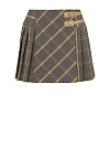 Юбка-мини в серо-бежевую клетку