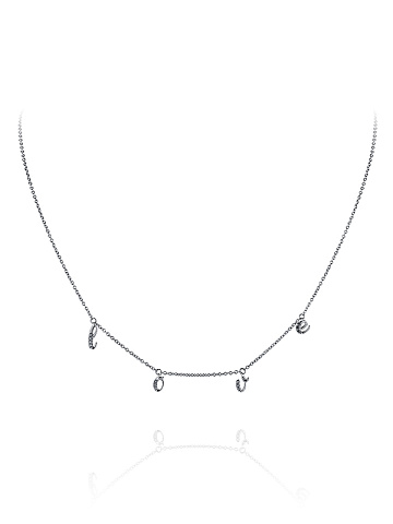 Black Gold & Black Diamond "Love" Necklace , 1